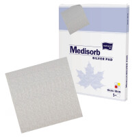 Opatrunek ze srebrem na trudno gojące się rany Medisorb SILVER PAD 5 szt. 10x20cm