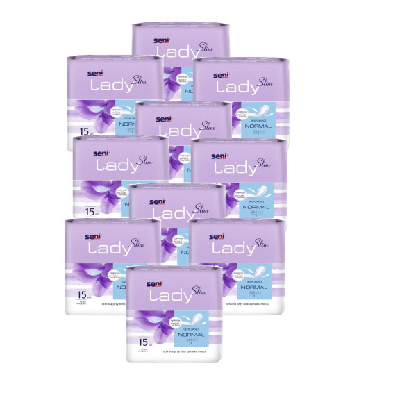 10x Wkładki urologiczne dla kobiet Seni Lady Slim Normal 15 szt. (10.5x28cm, 15 szt.)
