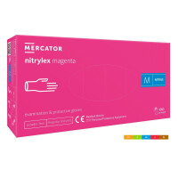 Rękawiczki nitrylowe ciemnoróżowe Nitrylex Magenta Mercator 100 szt. M 100 szt. Różowy