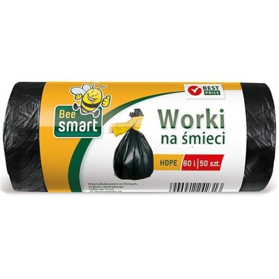 Worki na śmieci Bee Smart Paclan 50 szt. 60 l Czarny