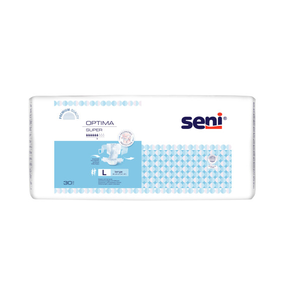 Pieluchomajtki z regulowanym pasem biodrowym Seni Optima Super L 30 szt.