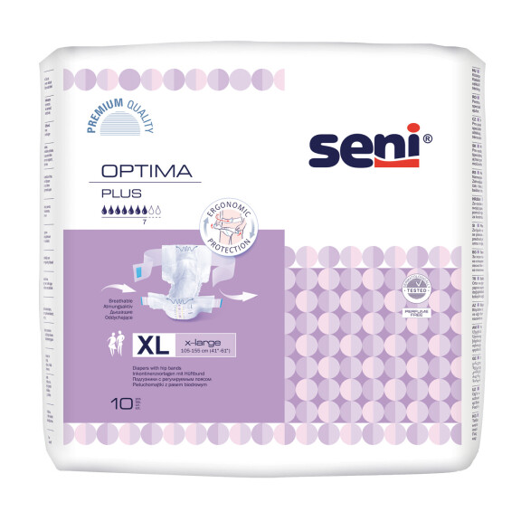 Pieluchomajtki z regulowanym pasem biodrowym Seni Optima Plus XL 10 szt.