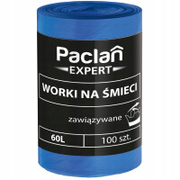 Mocne worki na śmieci z uszami Paclan EXPERT 100 szt. 60 l Niebieski