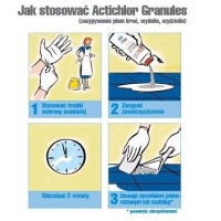 Actichlor Granules preparat do zasypywania krwi i wydzielin Ecolab 500 g Pojemnik