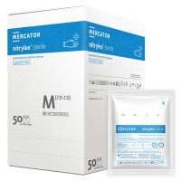 Rękawiczki jednorazowe nitrylowe jałowe Nitrylex Sterile Mercator 50 par M 100 szt. Niebieski