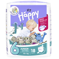 Pieluszki Bella Happy 6 Junior Extra 16+kg 18 szt. 18 szt.