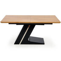 Industrialny Stół Rozkładany do Jadalni Salonu Loft 160-220x90 FERGUSON Dąb Naturalny Czarny Halmar