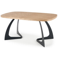 Designerski Stół Rozkładany do Salonu Jadalni Loft 160-200x90 VELDON Dąb Naturalny Czarny Halmar