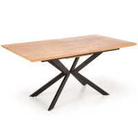 Industrialny Stół Rozkładany do Salonu Loft 160-200x90 LEGARTO Dąb Naturalny Czarny Halmar