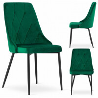 Komplet 4x Krzesło Pikowane do Salonu Loft Welurowe IMOLA Zielone Leobert