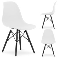 Komplet 4x Krzesło do Jadalni do Kuchni Nowoczesne Loft OSAKA Białe Leobert