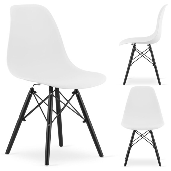 Komplet 4x Krzesło do Jadalni do Kuchni Nowoczesne Loft OSAKA Białe Leobert