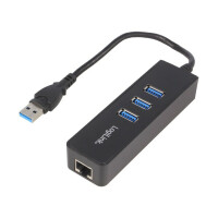 UA0173A LOGILINK, USB Adapter für Fast Ethernet mit USB Hub