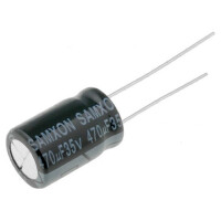 KM 470U/35V SAMXON, Kondensator: elektrolytisch (KM470/35)