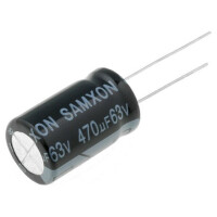 KM 470U/63V SAMXON, Kondensator: elektrolytisch (KM470/63)