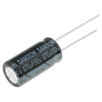 KM 470U/50V SAMXON, Condensateur: électrolytique (KM470/50)