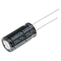 EKM228M1AG20RRSHP SAMXON, Condensator: elektrolytisch (KM2200/10)