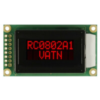 RC0802A1-LLR-JWVE RAYSTAR OPTRONICS, Display: LCD