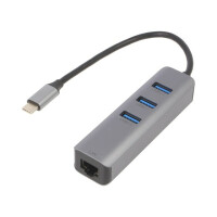 AK-AD-66 AKYGA, USB Adapter für Fast Ethernet mit USB Hub