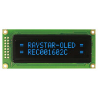 REC001602CBPP5N00100 RAYSTAR OPTRONICS, Display: OLED (REC001602CBPP5N01)