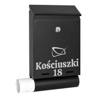 Skrzynka na listy HADVAR czarna z napisem