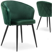 Krzesło HAMPTON VELVET ciemnozielone