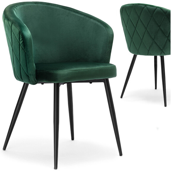 Krzesło HAMPTON VELVET ciemnozielone