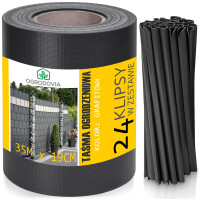 Taśma ogrodzeniowa 19cm X 35m grafitowa