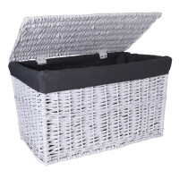 Kufer wiklinowy 56x34x34 cm 65L biało-szary