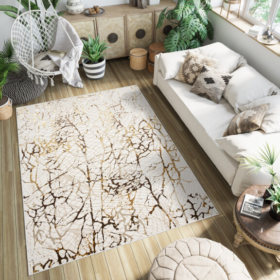 Dywan Do Salonu Mz39C Shrnik Golden Hbj Kremowy