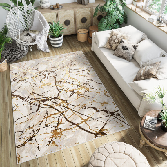 Dywan Do Salonu Mz34D Shrnik Golden Hbj Kremowy