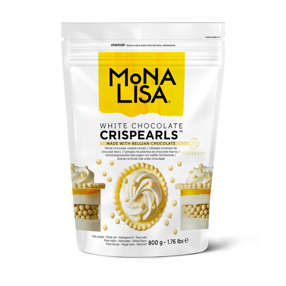 Dekorační posypové kuličky Crispearls v bílé čokoládě, 0,8 kg | MONA LISA, CHW-CC-CRISPE0-02B