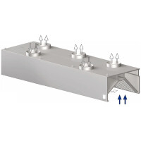 Nerezová nástěnná skříňová indukční digestoř 2200x1200x450 mm |  STALGAST, 9821212220