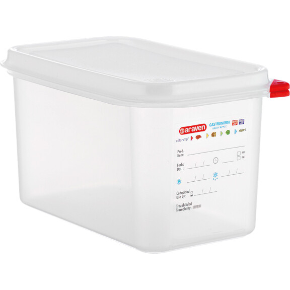 Gastronádoba GN 1/4 150 mm z polypropylénu s víkem | ARAVEN, 164155