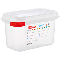 Gastronádoba GN 1/9 100 mm z polypropylénu s víkem | ARAVEN, 169105