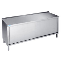 Stůl pracovní 1400x600x900 mm s posuvnými dveřmi a pracovní deskou se zadním lemem | RILLING, ASS 0614C 0000