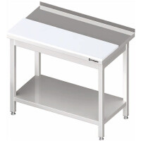 Stůl nerezový přístěnný s deskou z polyetylénu s policí 1300x700x850 mm |  STALGAST, 980597130