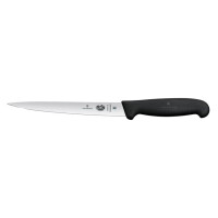 Filetovací nůž, velmi ohebný, 18 cm, černý | VICTORINOX, Fibrox, 5.3813.18