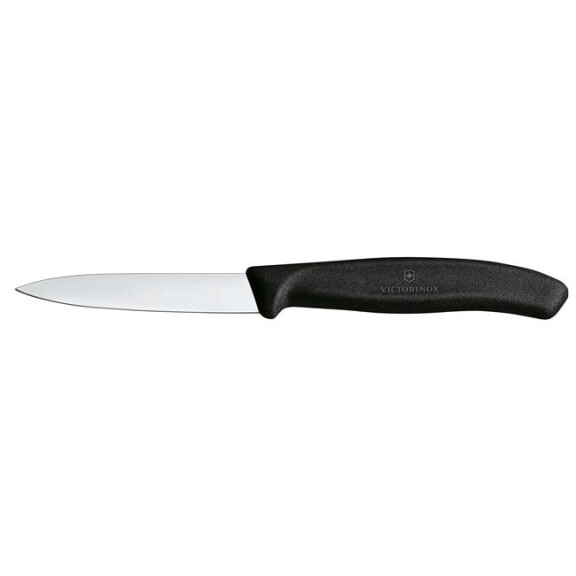 Nůž na zeleninu, hladký, 8 cm, černý | VICTORINOX, Swiss Classic, 6.7603