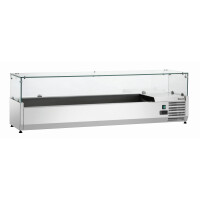 Chladící nástavec z nerezové oceli, skleněné víko, 5x GN1/3 + 1x GN1/2, 1500x395x459 mm | BARTSCHER, GL3-1501