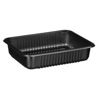 Černý, 1 - komorový box, vhodný k zatavení, 227x178x60 mm, 320 ks, žebrovaný | CHEFFY, Matipack W1 622RD