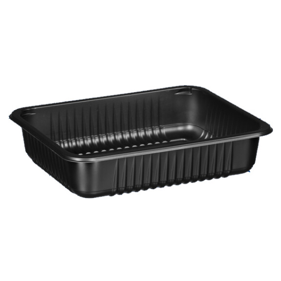 Černý, 1 - komorový box, vhodný k zatavení, 227x178x80 mm, 320 ks, žebrovaný | CHEFFY, Matipack W1 623RD