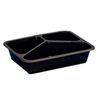Černý, 3 - komorový box, vhodný k zatavení, 227x178x50 mm, 320 ks, hladký | CHEFFY, Matipack D 9420C