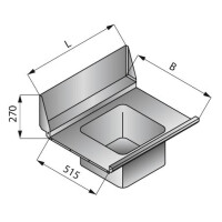 Deska stolu s 1 nádrží, 750x635 mm | LOZAMET, LO328/7562