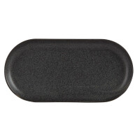 Servírovací talíř z porcelánu oválný, 30x15 cm, černý | PORLAND, Seasons Coal