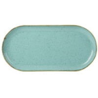 Servírovací talíř z porcelánu oválný, 32x20 cm, tyrkysový | PORLAND, Seasons Laguna