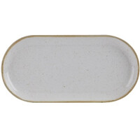 Servírovací talíř z porcelánu oválný, 32x20 cm, světle šedý | PORLAND, Seasons Ashen