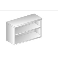 Závěsná skříňka otevřená z nerezové oceli 800x300x600 mm | DORA METAL, DM-3313