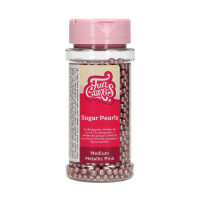 Cukrové zdobení metalické - kuličky 80 g, růžové | FUNCAKES, F51665