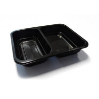 Černý, 2 - komorový box, vhodný k zatavení, 227x178x50 mm, 400 ks, hladký | CHEFFY, 0019A